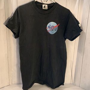 NASA black short sleeved t-shirt with moon.